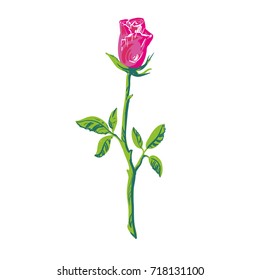 Silhouette rose element Rose icon isolated on white background.
