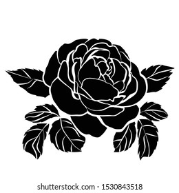 Silhouette Rose Isolated On White Background Stock Vector (Royalty Free ...