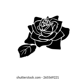 Silhouette Rose Isolated On White Background Stock Vector (Royalty Free ...