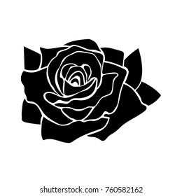 Silhouette Rose Pattern On White Background Stock Vector (Royalty Free ...