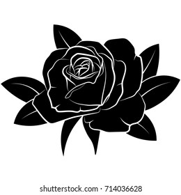 Black Silhouette Rose Vector Illustration Stock Vector (Royalty Free ...