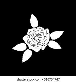 silhouette of a rose on a black background