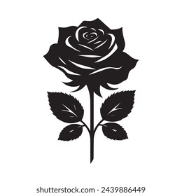 a silhouette of a rose on a white background