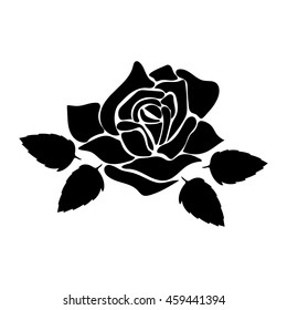 silhouette of rose on a white background
