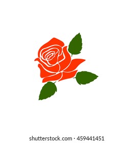 silhouette of rose on a white background