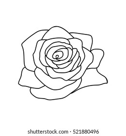 silhouette of rose on a white background