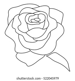 silhouette of a rose on a white background