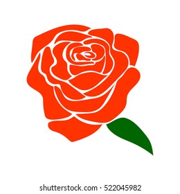 silhouette of a rose on a white background