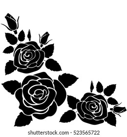 Set Roses Drawn By One Continuous Stock Vector (Royalty Free ...