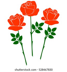 silueta de rosa sobre fondo blanco