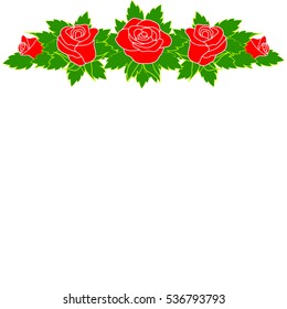 silhouette of rose on a white background