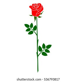 silhouette of rose on a white background
