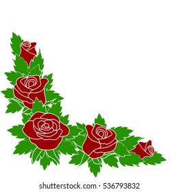silhouette of rose on a white background