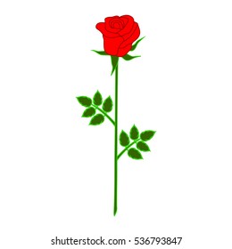 silhouette of rose on a white background