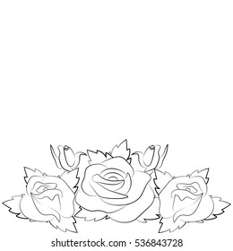 silhouette of rose on a white background