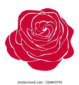 silhouette of rose on a white background