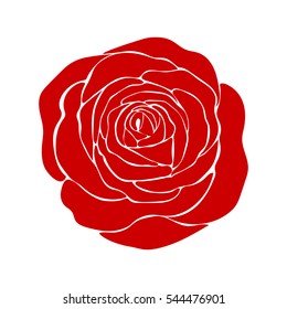 silhouette of rose on a white background