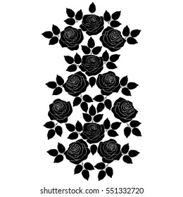 silhouette of rose on a white background