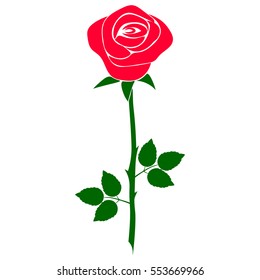 silhouette of rose on a white background