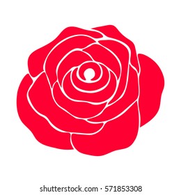 silhouette of rose on a white background