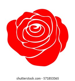silhouette of rose on a white background