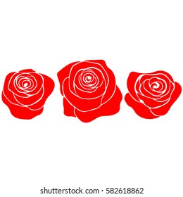 silhouette of rose on a white background