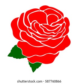 silhouette of rose on a white background