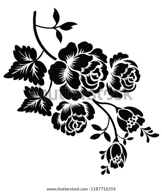 Silhouette Rose On White Background Stock Vector (Royalty Free ...