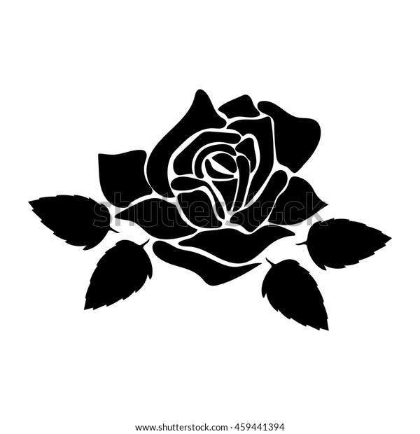 Download Silhouette Rose On White Background Stock Vector (Royalty ...