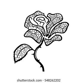 Silhouette rose pattern. The illustration in the manual of style.