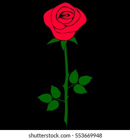 silhouette of a rose in a pattern on a black background