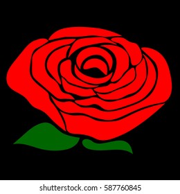silhouette of a rose in a pattern on a black background