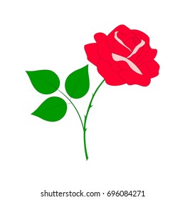 Silhouette of a rose in a pattern on a white background