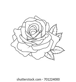 Vector Set Detailed Isolated Outline Rose Stock Vector (Royalty Free ...