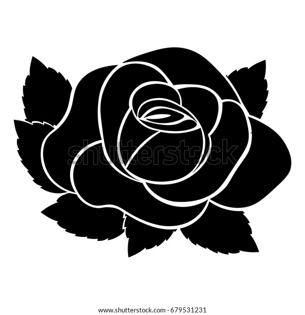 Silhouette Rose Pattern On White Background Stock Vector (Royalty Free ...
