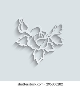 silhouette of rose with shadow