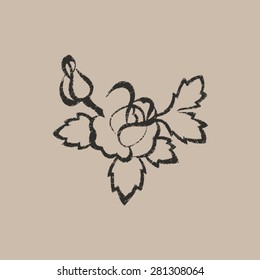 silhouette of rose  - vector icon