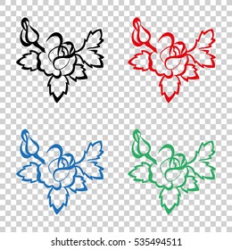 silhouette of rose  - vector icon