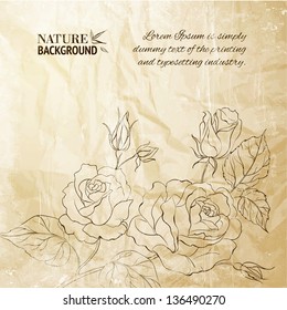 Silhouette of rose. Vector illustration.