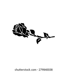 silhouette of rose. Vector illustration.