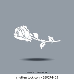 silhouette of rose. Vector illustration.