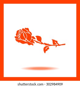 silhouette of rose. Vector illustration.