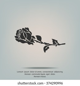 silhouette of rose. Vector illustration.