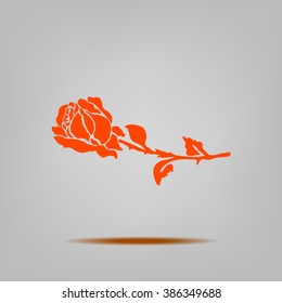 silhouette of rose. Vector illustration.