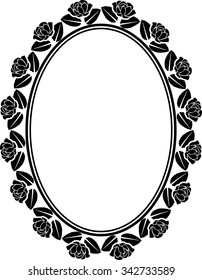silhouette of roses frame