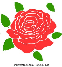 silhouette of roses in a pattern on a white background
