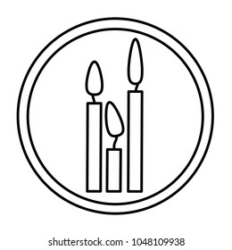 silhouette round emblem with canddles icon