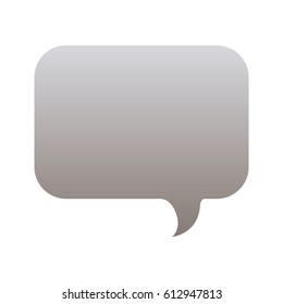 silhouette of rounded rectangle speech in grayscale color vector illustration