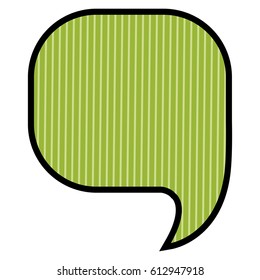 silhouette of rounded square speech in green background with vertical lines vector illustration