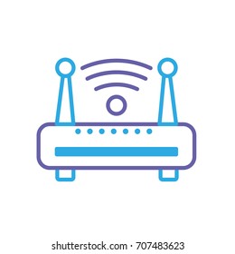 silhouette router wifi connection network technology